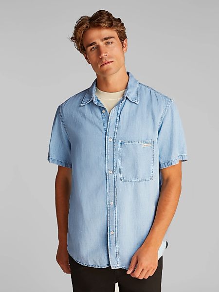 Calvin Klein Jeans Kurzarmhemd "REGULAR SS DENIM SHIRT", in hellblauer Wasc günstig online kaufen