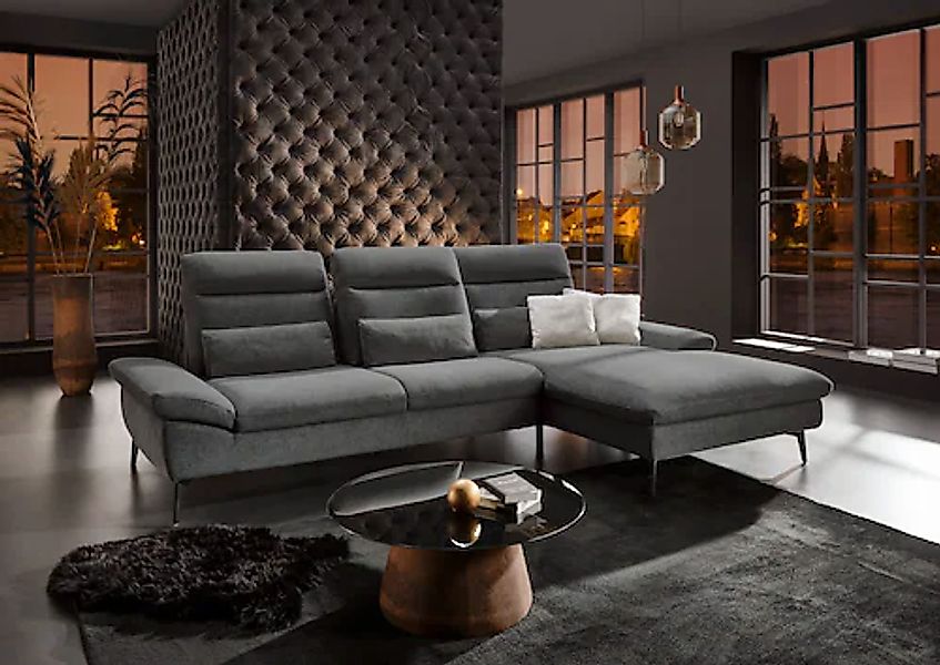 HUKLA Ecksofa »HU-HP22156 L-Form«, inkl. Kopfpolsterverstellung, optional m günstig online kaufen