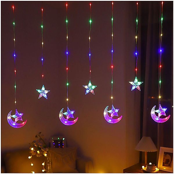 Qualra LED-Lichtervorhang Lichter Vorhang Innen 82LEDs günstig online kaufen