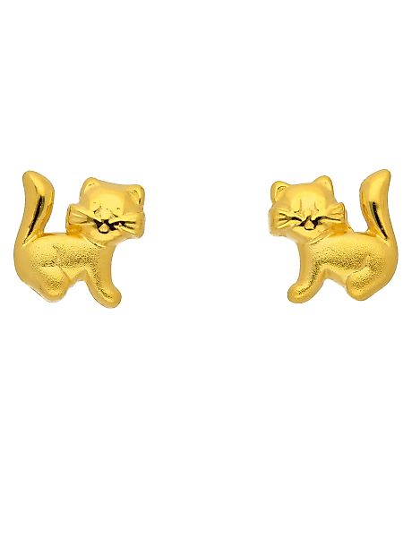Adelia´s Paar Ohrhänger "333 Gold Ohrringe Ohrstecker Katze", Goldschmuck f günstig online kaufen