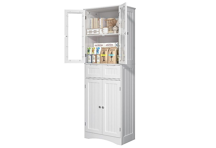 Bealife Hochschrank Badregal, Bücherschrank mit 2 Schubladen und 2 Türen, V günstig online kaufen