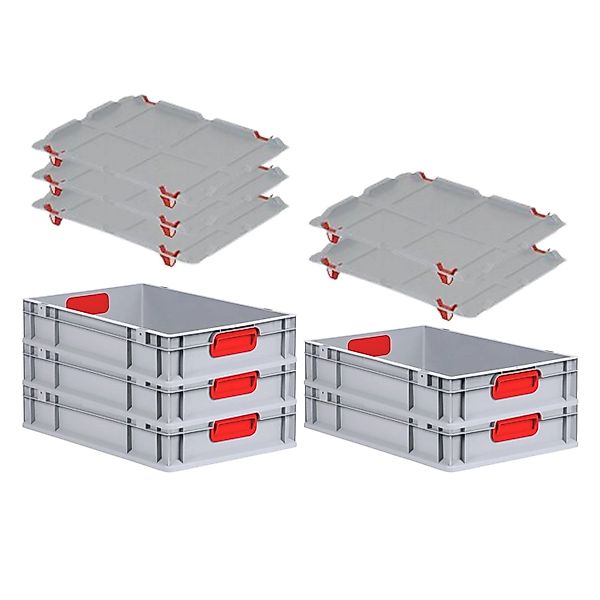 PROREGAL Spar Set 5x Eurobox Nextgen Color Mit Auflagedeckel & Schiebeschna günstig online kaufen