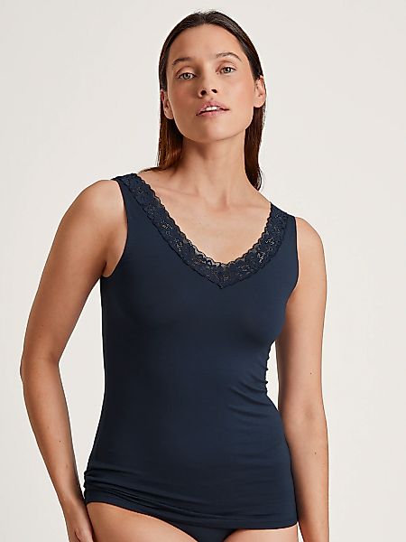 CALIDA Tanktop "Natural Comfort Lace", elastisch, V-Ausschnitt, weiche Spit günstig online kaufen