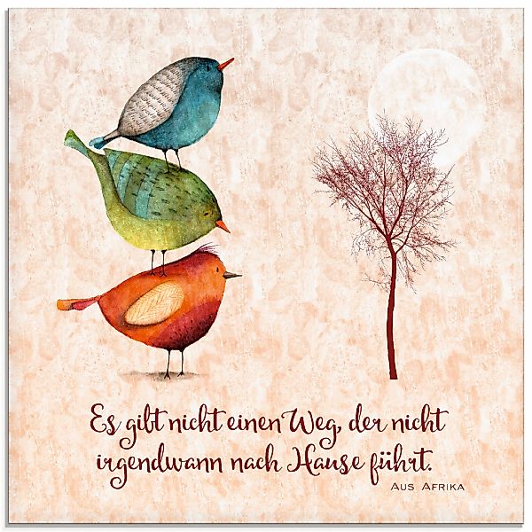 Artland Glasbild "Lebensweisheit Zu Hause", Tiere, (1 St.), in verschiedene günstig online kaufen
