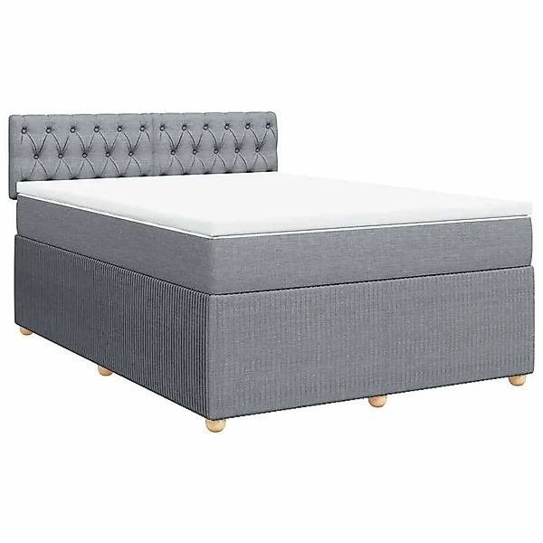 vidaXL Boxspringbett mit Matratze Hellgrau 140x200 cm Stoff 3289786 günstig online kaufen