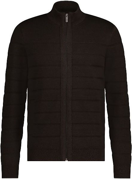 State Of Art Strickjacke Texturierte Streifen Dunkelbraun - Größe 4XL günstig online kaufen