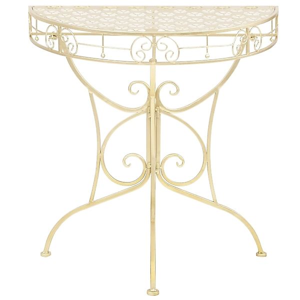 vidaXL Beistelltisch Vintage-Stil Halbrund Metall 72 x 36 x 74 cm Gold günstig online kaufen