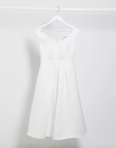Little Mistress – Midi-Ball-/Brautkleid in gebrochenem Weiß günstig online kaufen