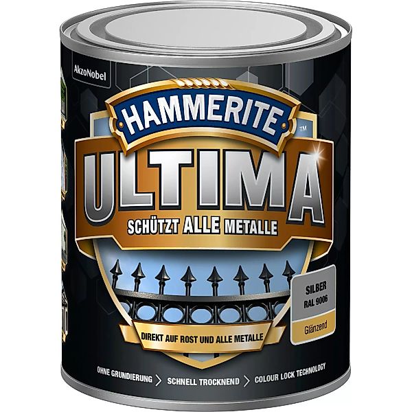 Hammerite Ultima Premium Metall-Schutzlack glänzend Silber 750 ml günstig online kaufen