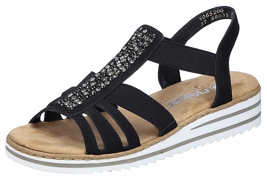 Rieker Keilsandalette, Sommerschuh, Sandale, Keilabsatz, mit Gummizüge für günstig online kaufen
