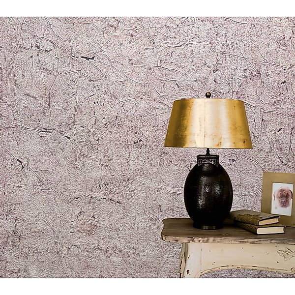 Vintage Deluxe Tapete Stucco Crackle Braun günstig online kaufen