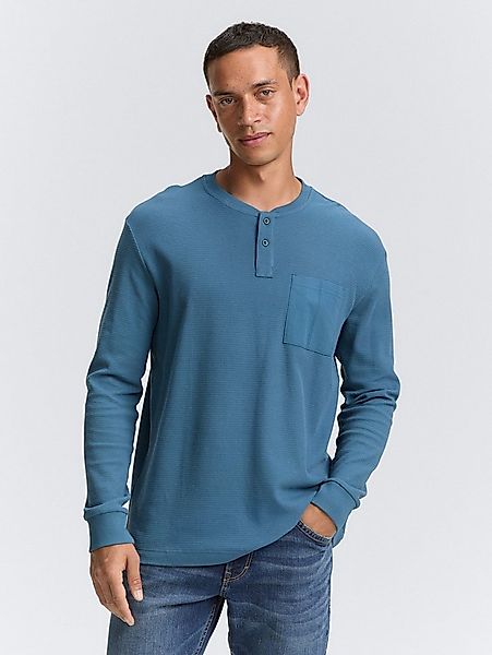 TOM TAILOR Langarmshirt T-Shirt Ripp Henley Langarmshirt mit Brusttasche günstig online kaufen