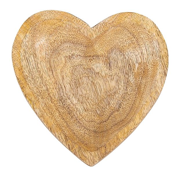 Levandeo® Dekoteller, Holz-Teller Herz 20x20cm Mangoholz Dekoteller Holzsch günstig online kaufen