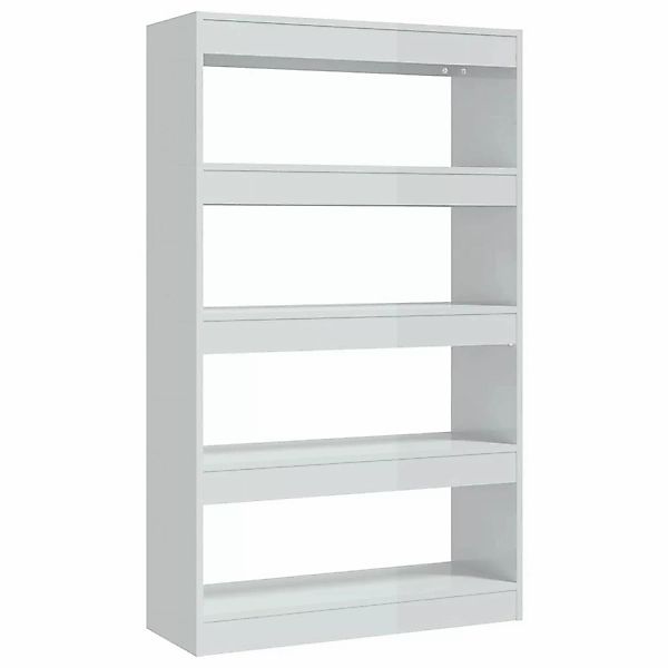 vidaXL Bücherregal/Raumteiler Hochglanz-Weiß 80x30x135cm Holzwerkstoff günstig online kaufen