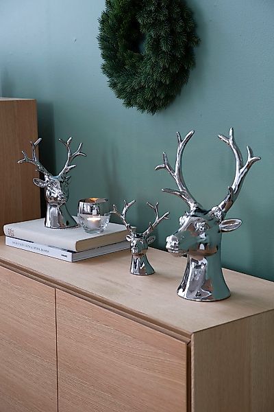 Fink Weihnachtsfigur "Hirschkopf, REMO", Tierfigur, Weihnachtsdeko aus Kera günstig online kaufen