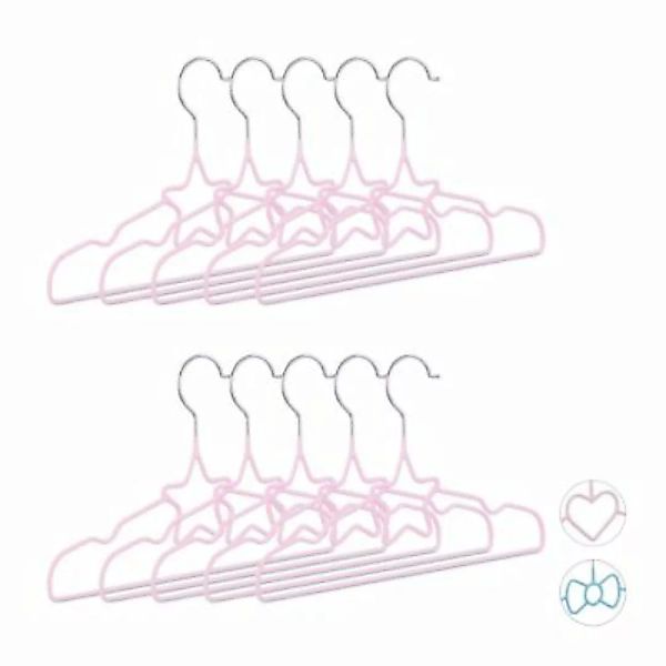 relaxdays Kinderkleiderbügel 10er Set rosa günstig online kaufen