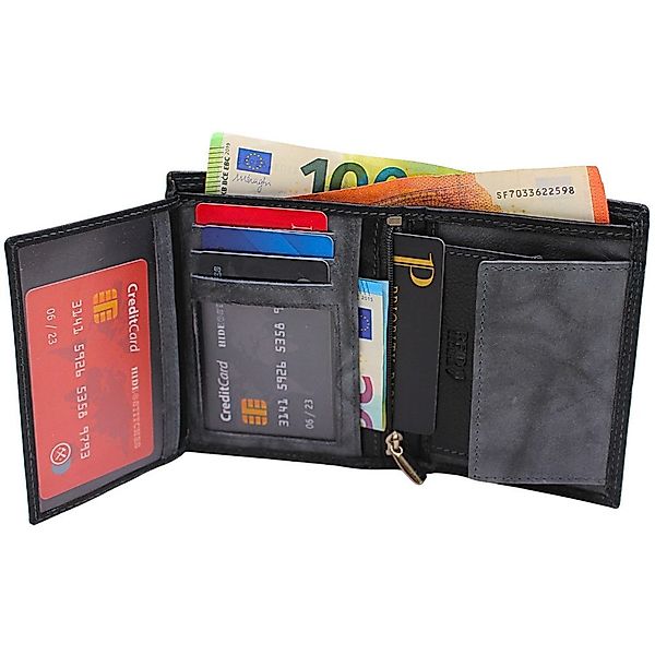 L&B Geldbörse Nappaleder Bi-Color Portemonnaie, mit günstig online kaufen