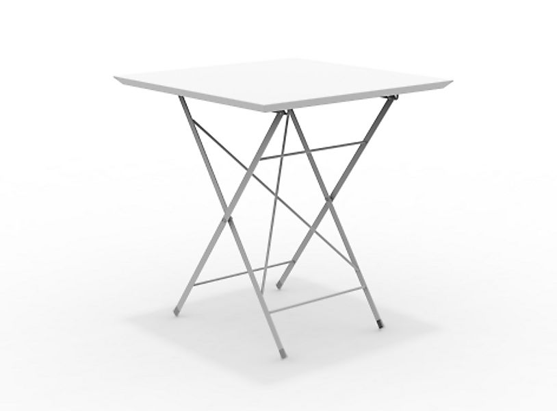 STEP - robuster Outdoortisch klappbar 70x70 cm matt weiß günstig online kaufen