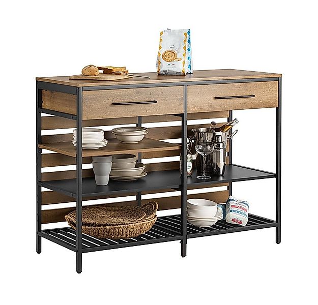 SoBuy Küchenbuffet FSB85, Küchenkommode mit offenen Ablagen, Mikrowellenfac günstig online kaufen