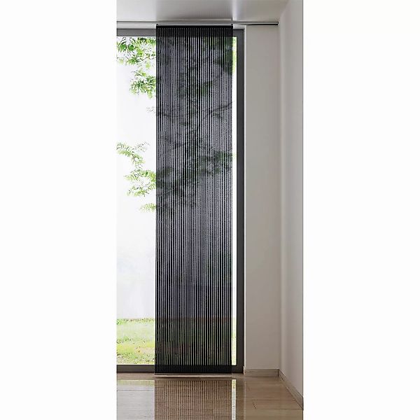 home24 mydeco Flächenvorhang Stripe Grau Modern 60x300 cm (BxH) Kunstfaser günstig online kaufen