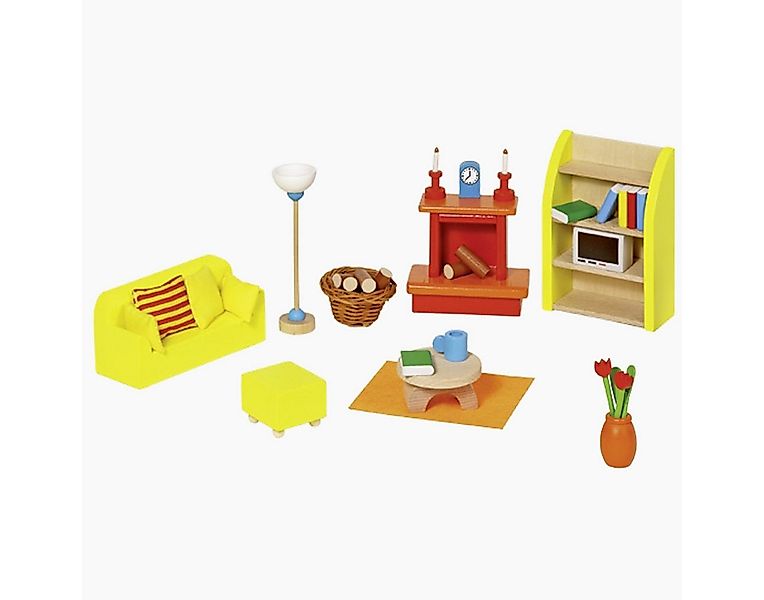 goki Puppenhaus Wohnzimmer, (packung, 24-tlg., spar set), Moderne Puppenmöb günstig online kaufen