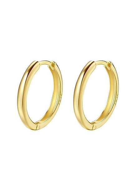 Hey Happiness Paar Creolen Basic Silber 925 mittelgroß, Rosegold 18K Vergol günstig online kaufen