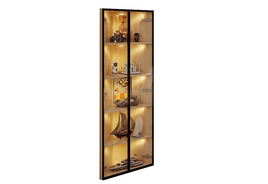 MODFU Vitrine Platzsparende Glasvitrine (Weinschrank, Badezimmerschrank, fü günstig online kaufen