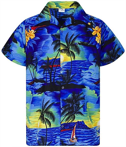 King Kameha Hawaiihemd Surf Funky Hawaii-Hemd Herren Kurzarm Front-Tasche S günstig online kaufen