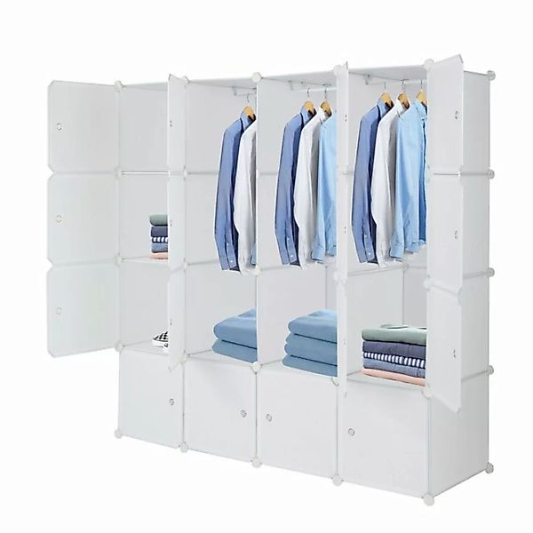 Coonoor Kleiderschrank Würfel-Aufbewahrungsboxen mit drei Kleiderstangen (1 günstig online kaufen
