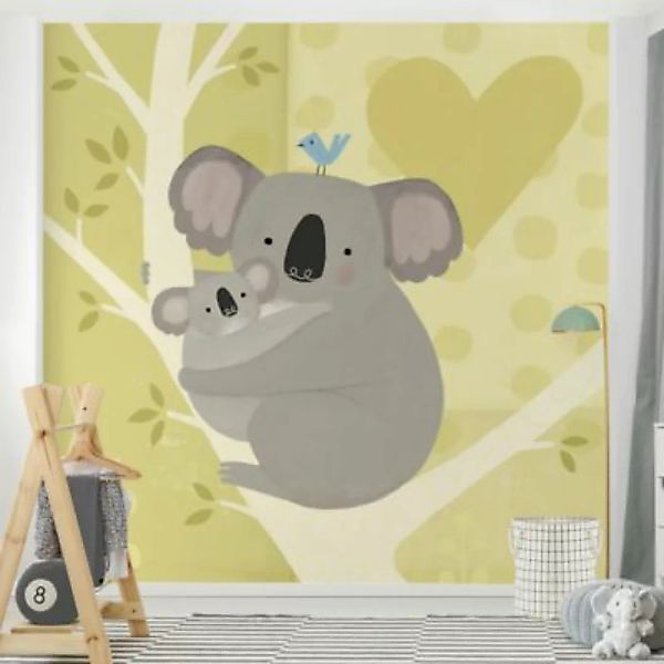 Bilderwelten Kindertapete Mama und ich - Koalas grau Gr. 336 x 336 günstig online kaufen