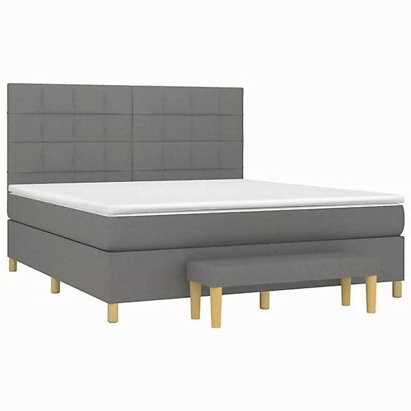 furnicato Bett Boxspringbett mit Matratze Dunkelgrau 180x200 cm Stoff (1-tl günstig online kaufen