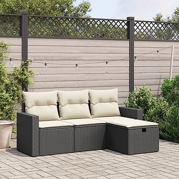 vidaXL Gartenlounge-Set 4-tlg. Garten-Sofagarnitur mit Kissen günstig online kaufen