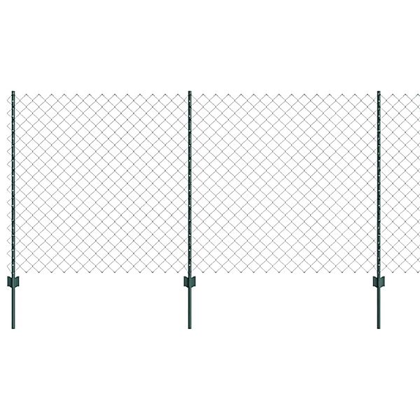 vidaXL Zaun mit Pfosten Grün 1,2 x 25 m Stahl und PVC 3336253 günstig online kaufen