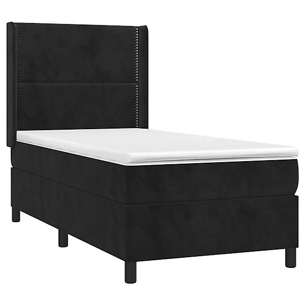 vidaXL Boxspringbett mit Matratze Schwarz 80x200 cm Samt 3132587 günstig online kaufen