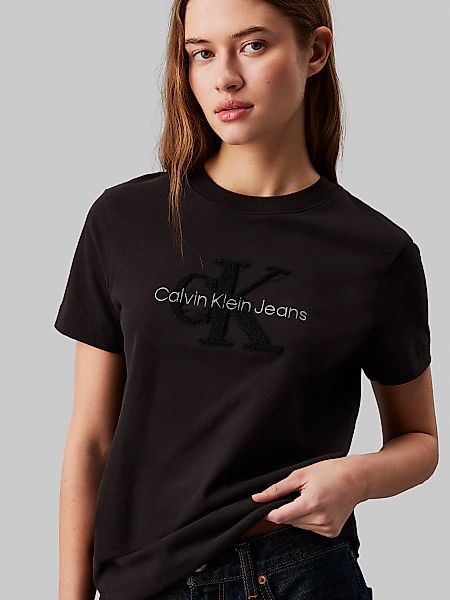 Calvin Klein Jeans T-Shirt CHENILLE MONOLOGO REGULAR TEE mit Logostickerei günstig online kaufen