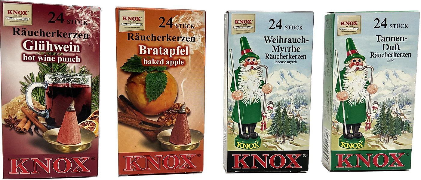 KNOX Duftkerze Räucherkerzen 4 verschiedene Düfte mit je 24 Stück, Erzgebir günstig online kaufen