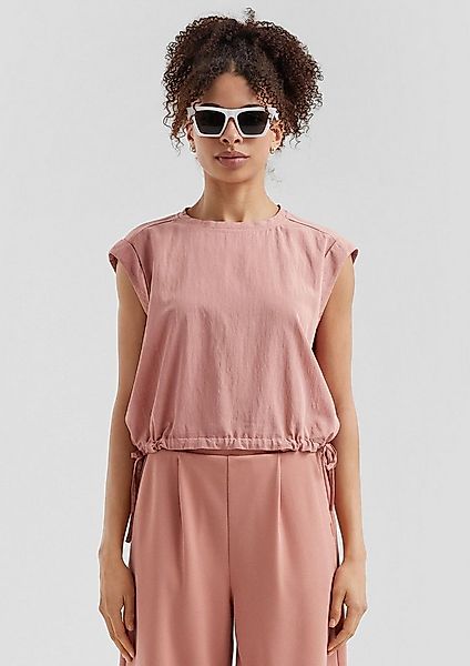 QS Kurzarmbluse Bluse Verkürztes Blusentop mit Tunnelzug günstig online kaufen