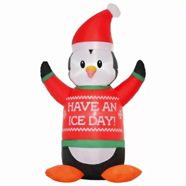 HOMCOM Aufblasbarer Pinguin mit Beleuchtung rot günstig online kaufen
