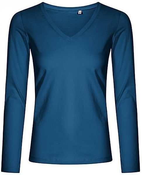 Promodoro Langarmshirt Damen V-Neck T-Shirt Longsleeve, Gekämmte Baumwolle günstig online kaufen