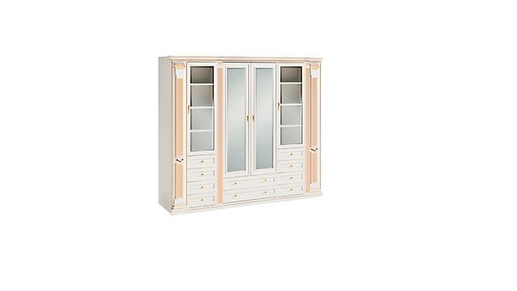 JVmoebel Kleiderschrank Weißer Schlafzimmer Spiegelschrank Massivholz Möbel günstig online kaufen