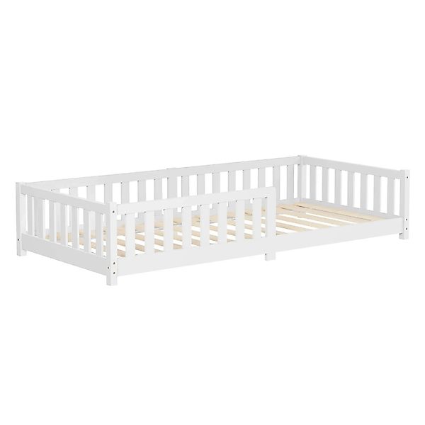 ML-Design Kinderbett 90x200 cm Weiß aus Kiefernholz mit Lattenrost günstig online kaufen