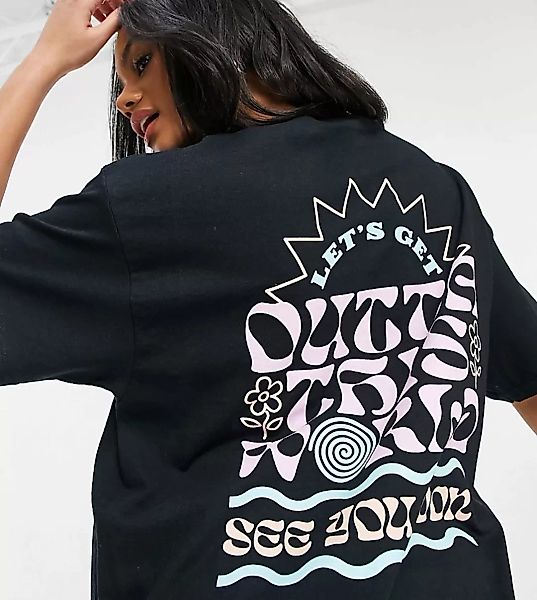 New Girl Order – Exklusives Outta This World Oversize T-Shirt mit Slogan in günstig online kaufen
