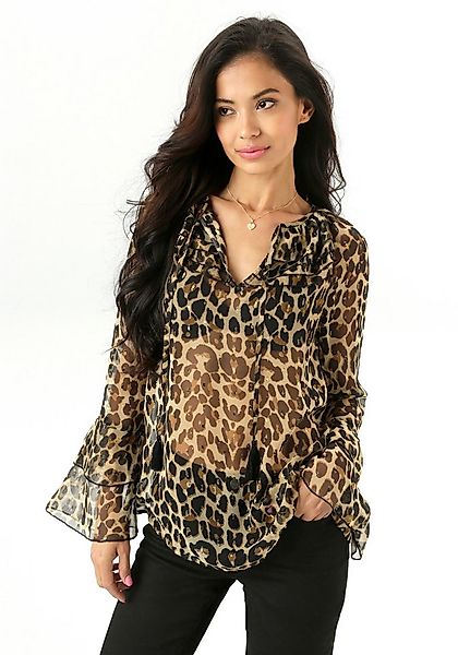 Aniston SELECTED Chiffonbluse im modischen Animal-Print mit Glanzgarn günstig online kaufen