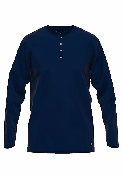 TOM TAILOR Langarmshirt "Cansas", Knopfleiste vorn, Rundhalsausschnitt günstig online kaufen