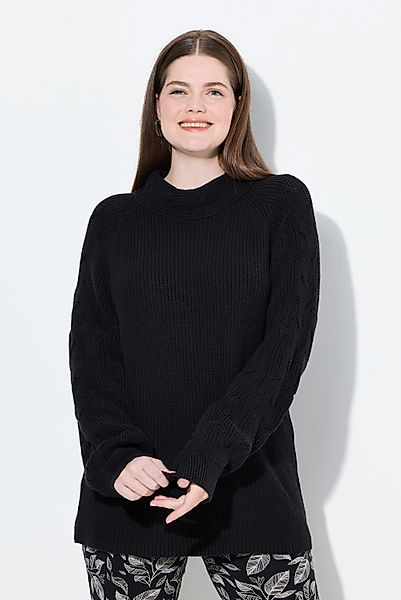 Ulla Popken Strickpullover Pullover Zopfmuster Stehkragen günstig online kaufen