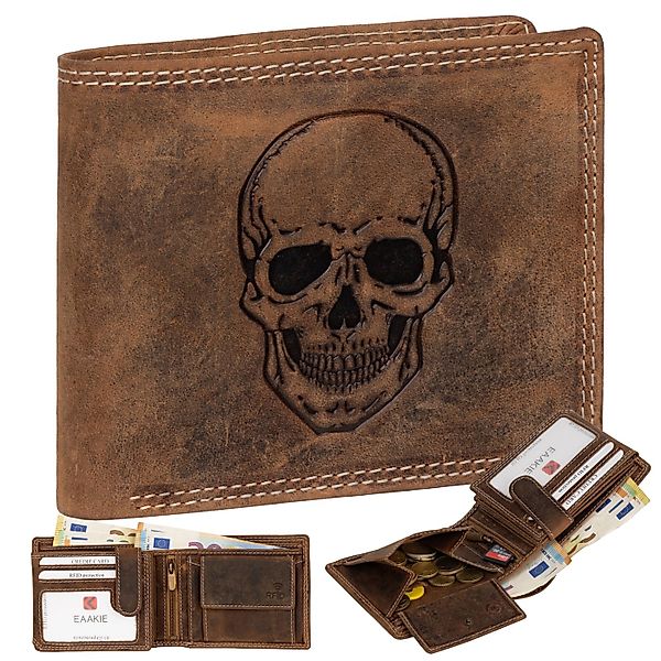 EAAKIE Geldbörse RFID Büffel Echt Leder Geldbörse Portemonnaie Herren mit M günstig online kaufen