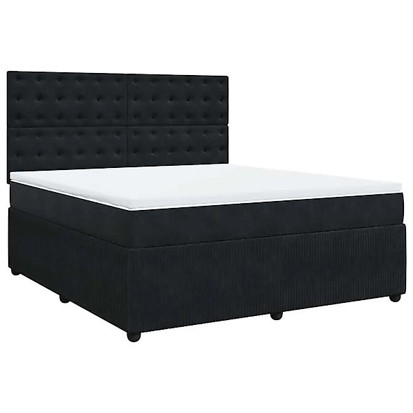 vidaXL Boxspringbett mit Matratze Schwarz 180x200 cm Samt 3292420 günstig online kaufen