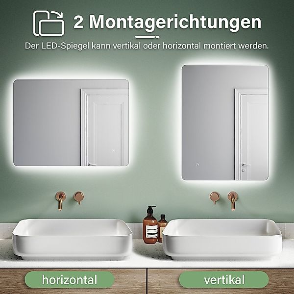 SONNI Badspiegel mit Beleuchtung mit Touch günstig online kaufen