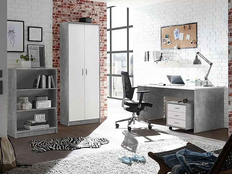 möbelando Aktenschrank Olli (4-St) Modernes Büro-Set aus Spanplatte in Beto günstig online kaufen