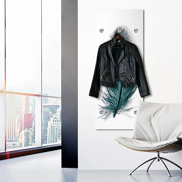 queence Garderobenleiste "Feder" mit 6 Haken, 50 x 120 cm günstig online kaufen